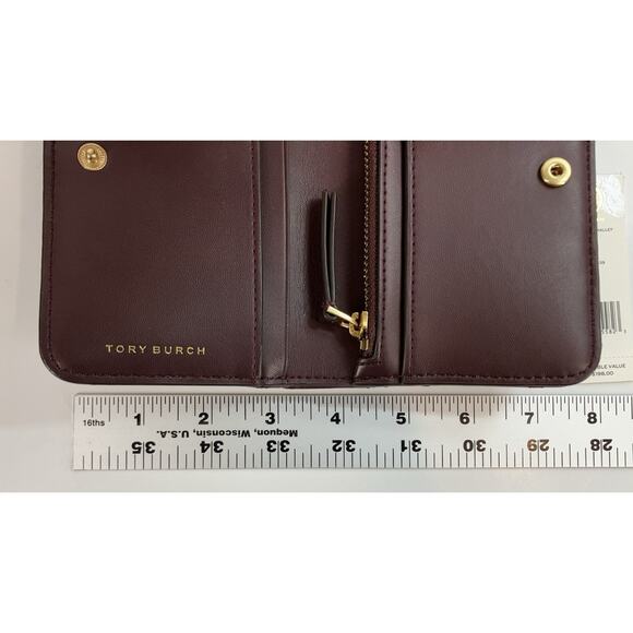 Tory Burch Willa Medium Wallet Claret - Picture 14 of 15